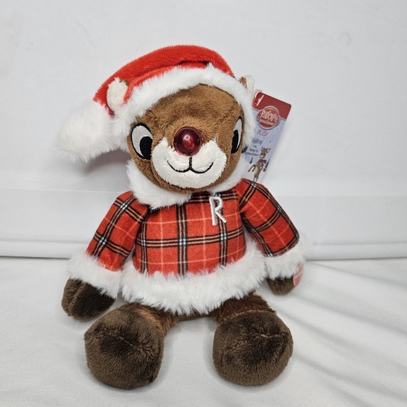 New Set 2 Dan Dee Clarice and Rudolph Red Nosed Reindeer Light Up Musical Plush - Picture 2 of 15
